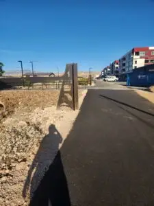 Example of a mile marker at the 5k trail at James Regional Sports Park