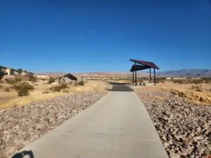 Shade structure at James Regional Sports Park 5k route