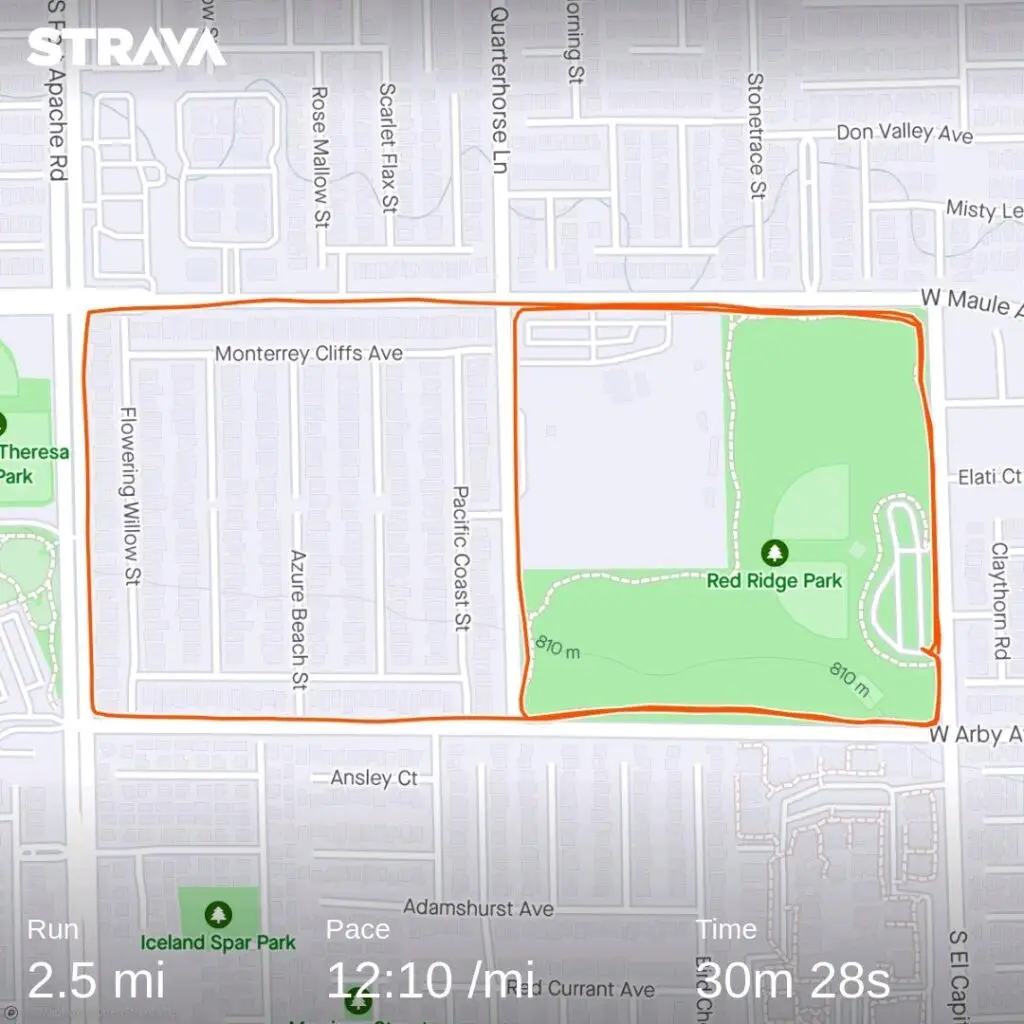 Red Ridge Park Las Vegas NV Running Routes