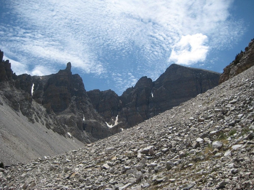 A scree field in Great Basin National Park, one of the national parks near Las Vegas