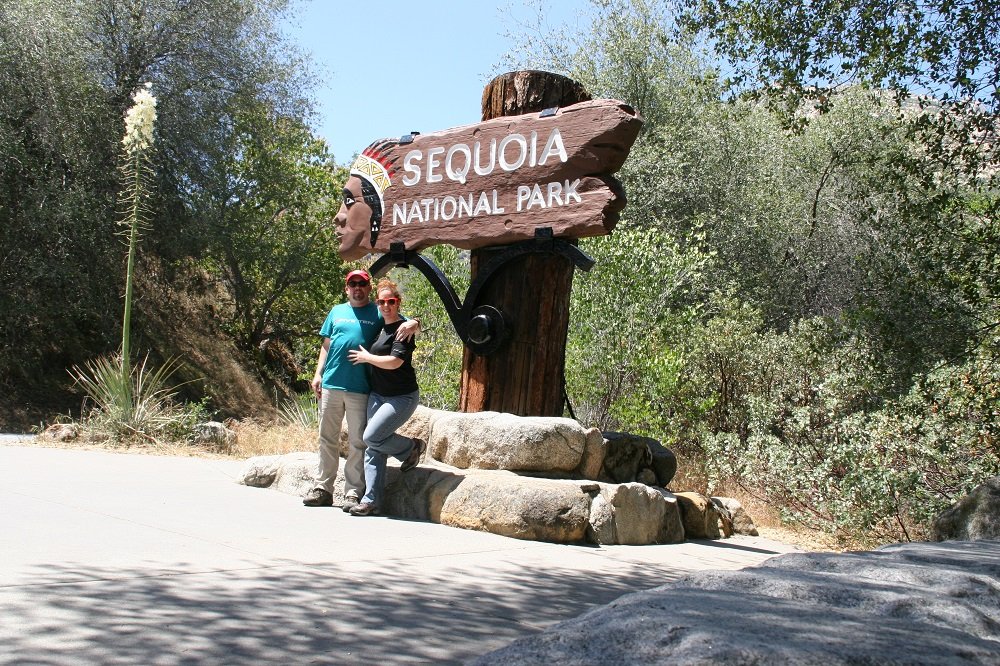 Welcome sign to Sequoia National Park