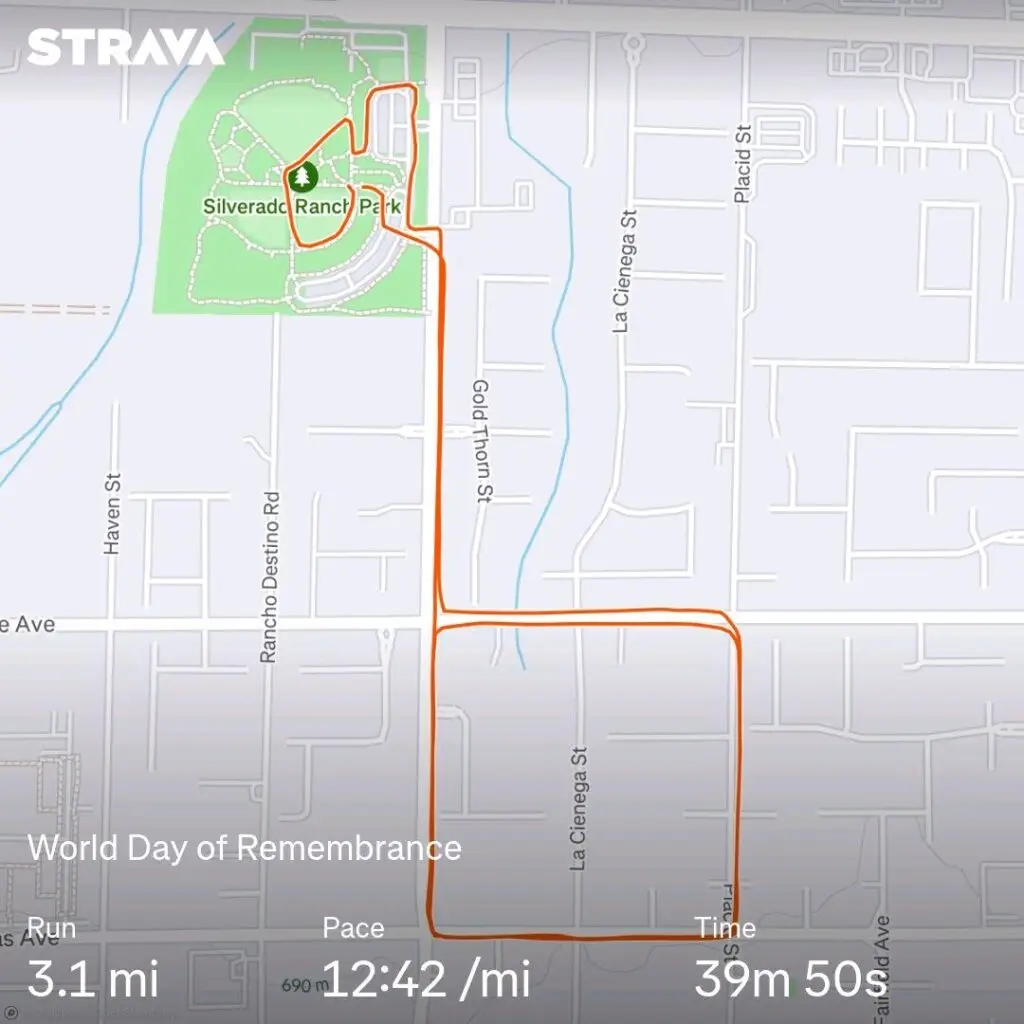 Route of World Remembrance Day 5k 2024