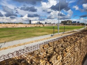 Frias Park fields from the west