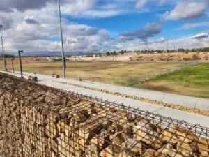 Frias Park fields from the east