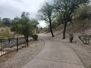 Pueblo Park has nice landscaping along the trail