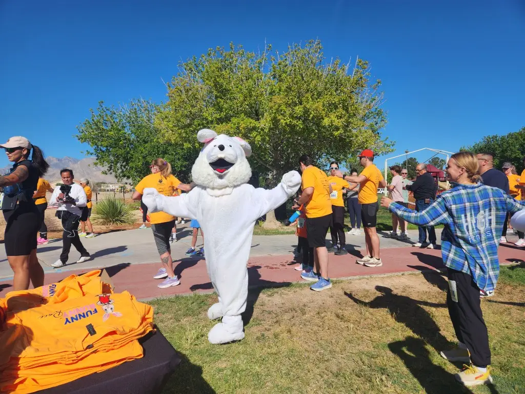 Funny Bunny Race - Bunny A person in a bunny suit works the crowd at the Funny Bunny Race 5k