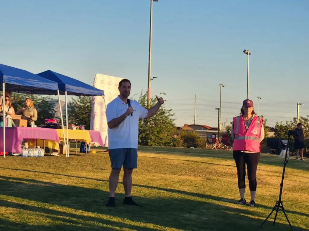 Michael Naft speaks at the Girl Power 5k in Las Vegas